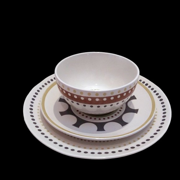 Rachael Ray Hand Painted Breakfast Set,  Farmhouse Kitchen, Plates and Bowls - Picture 6 of 13